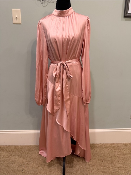 Cider Dresses & Skirts - Cider Blush Pink Long-Sleeve Midi Dress with Tie Waist-NWOT